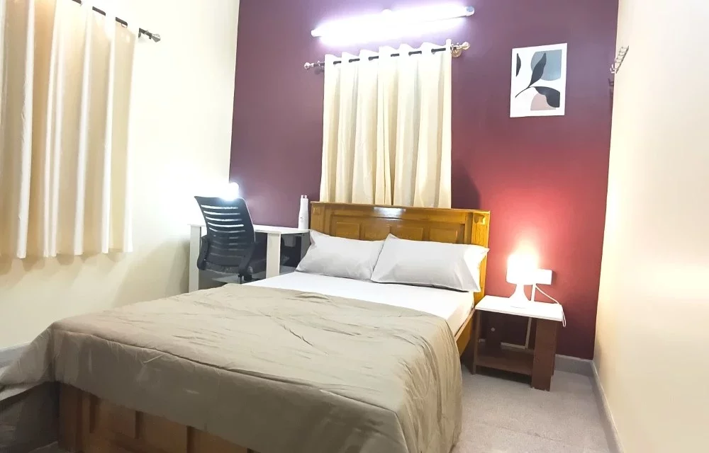 FlickStays Flora Room 102 | Private Room with Adjacent Washroom in a 4BHK Villa | HSR Layout Sector 1, Bangalore